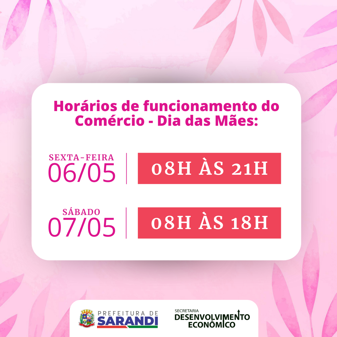 Horário estendido no comércio de Sarandi - Dia das Mães